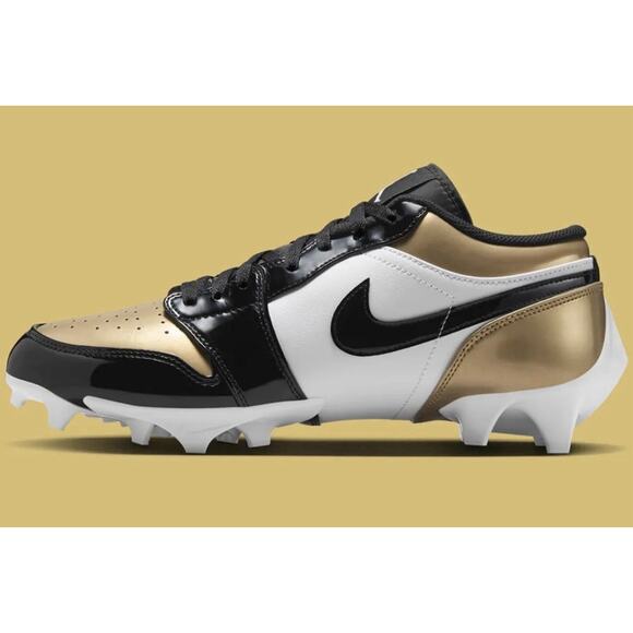 Air Jordan 1 Low Nike Gold Toe NFL Football Saints Team Cleats Mens Size 13 NEW main image 4